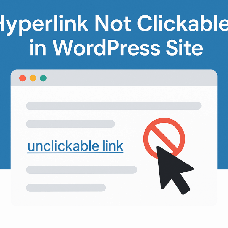 Hyper link not clickable in wordpress site