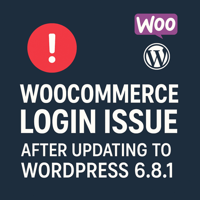 WooCommerce Login Issue After Updating to WordPress 6.8.1